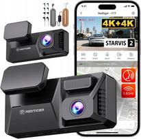 Automobilinė vaizdo kamera REDTIGER F77 4K+4K su WiFi, GPS, STARVIS 2, priekiui ir galui, 128GB