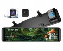 Vaizdo registratorius 4K su 12" ekranu, galinio vaizdo kamera, WiFi ir GPS