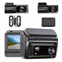 Automobilinė vaizdo registratorius DDPAI Z60T 4K HDR su priekine, galine, vidaus kamera ir 4G moduliu