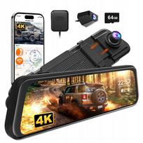 Vaizdo registratorius WOLFBOX M40 10" 4K priekinė ir 1080P galinė kamera, GPS, WiFi, 64GB