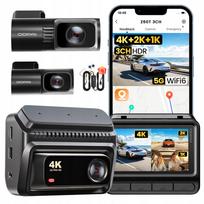 Automobilio vaizdo registratorius DDPAI Z60T 4K HDR su GPS, 3 kameromis ir pajungimo laidu