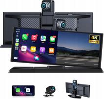 Automobilinė vaizdo registratorius su 11,3" 4K ekranu, WiFi, CarPlay, Android Auto, IPS, galinio vaizdo kamera
