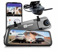 Automobilio veidrodinis 4K vaizdo registratorius su galine WIFI kamera