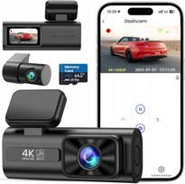 Automobilio vaizdo registratorius 4K su priekinėmis ir galinėmis kameromis, Wi-Fi, valdymu programėle