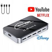 Automobilio adapteris CarPlay, Android Auto, belaidis, HDMI, YouTube, Netflix
