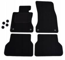 BMW E60/E61 2003-2010 juodi veliūriniai kilimėliai, sidabriniai akcentai