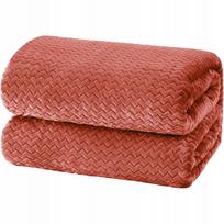 Mikropluošto antklodė 200x220, šilta, Zigzag rašto, plytų spalvos