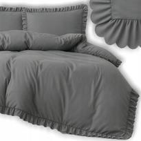 Patalynės komplektas su raukiniais 160x200, 2 pagalvių užvalkalai, PREMIUM