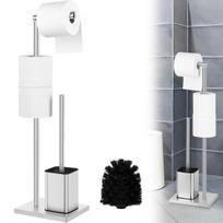 Tualetinio popieriaus stovas su rankena ir šepetėliu, nerūdijantis plienas
