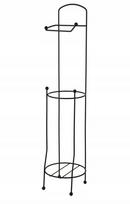 Tualetinio popieriaus stovas su rankena ir šepetėliu, 66 cm, juodas