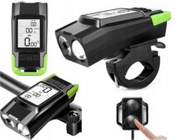 Dviračio LED priekinis žibintas su USB ir signalu