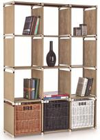 Modulinė knygų lentyna-sulankstomos lentynos METRO, smėlio spalvos