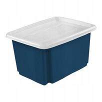 Plastikinė dėžė su dangčiu Burnham, 24 l, mėlyna