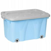 Žaislų dėžė su ratukais, mėlyna, 45 l