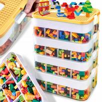 LEGO keturių aukštų dėžė su skyreliais, 28 l, geltona