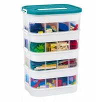 Kaladėlių laikymo dėžė, suderinama su LEGO, 29 l, 4 sluoksniai