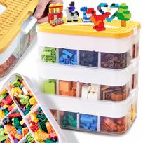 Konstruavimo kaladėlių dėžė LEGO, 3 aukštų, su skyriais, 22 l, geltona