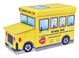 Žaislų dėžė–pufas, autobuso formos