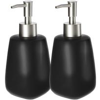 Skysto muilo dozatorius, keraminis, juodas, 400 ml, 2 vnt.