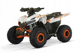 Vaikiškas keturratis HULK 125CC, automatinis, 8 colių ratai, baltai oranžinis, RS-LINE
