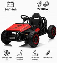 Vaikiškas elektromobilis-kartingas, 24V, 14Ah, 400W