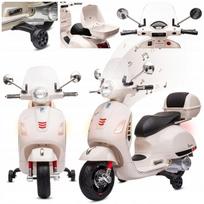 Vaikiškas elektrinis paspirtukas Vespa su bagažine, baltas, MAXI