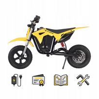 Vaikiškas elektrinis geltonas Mini Cross motociklas