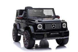 Elektromobilis vaikams MERCEDES G klasė, juodas, odinė sėdynė, minkšti EVA ratai, 4x4, valdomas pulteliu