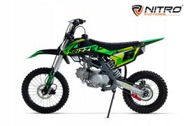 Vaikiškas motociklas DRIZZEL CROSS 125 cc, 17/14 ratai, žalias, rankinis užvedimas