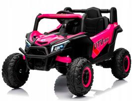 Vaikiškas elektromobilis UTV2 4x4, R-sport, su EVA ratais, odine sėdyne, pulteliu ir ličio jonų akumuliatoriumi