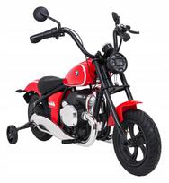 Vaikiškas motociklas BMW R18 raudonas, šoniniai ratukai, LED žibintai, garsas