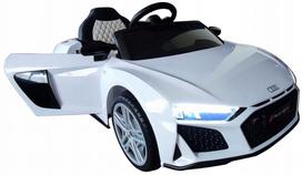 Vaikiškas elektromobilis AUDI R8 Spyder su odine sėdyne, minkštais EVA ratais