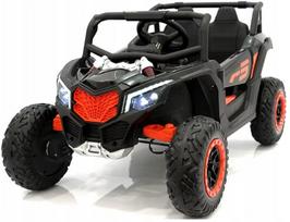 Vaikiškas elektromobilis BUGGY Jeep 4x4, 4 varikliai, minkštos EVA ratų dangos, odinė sėdynė