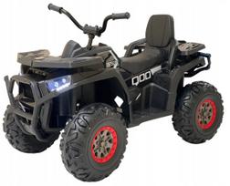 Vaikiškas elektrinis keturratis ATV 4x4, odinė sėdynė, minkšti EVA ratai, šviesos, garsas, nuotolinio valdymo pultas 2.4G
