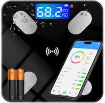Vonios svarstyklės su kūno analizės funkcija, Bluetooth, 25 matavimo režimai, komplekte baterijos