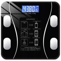 Elektroninės vonios svarstyklės, juodos, stiklinės, Bluetooth, 180 kg