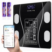 Voninė svarstyklės Bluetooth, stiklinės, tiksliai matuoja kūno masės indeksą (KMI)