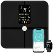 Voninė svarstyklės su kūno riebalų ir BMI matavimu, stiklinės, elektroninės