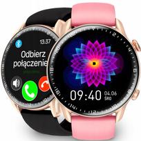 Išmanusis moteriškas laikrodis, atsparus vandeniui, AMOLED ekranas, pulso matuoklis, 2 dirželiai
