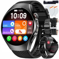 Išmanusis laikrodis vyrams, juodas, AMOLED ekranas, EKG, kraujospūdis, gliukozės matuoklis, žibintuvėlis