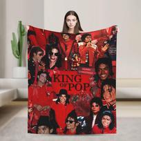 MJ Pop Karalius Michaelis J-jackson Flaneliniai pledai Namų Dekoras Lėktuvo Kelionės Gatvės Tendencija Lovatiesė Sofos Lovo Dangalas 30x40in black
