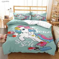 My Little Pony Cartoon All Season Duvet Cover Comforter Bedding Sets Soft Quilt Cover and Pillowcases Single/Double/Queen/King 135x200cm