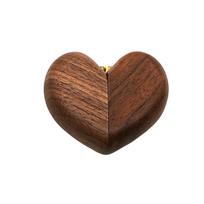Black Walnut Wooden Love Ring Box Order Engagement Ring Collection Box Wood Jewelry Box Engraved Hand-made Products One Size