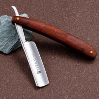 TITAN Shaving razor straight razor wooden handle stainless blade barber tool