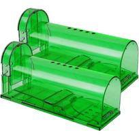 Small Humane Mouse Trap,transparent Live Mice Trap That Work, No Kill Catch Release Rat Trap, Plastic Mouse Trap Box Indoor Outdoor, 2 Pack
