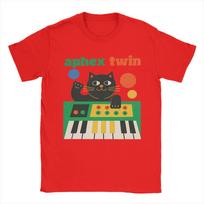 Aphex Twin Music TShirt Summer  Pure Cotton T Shirts For Unisex Hippie Print Tshirt Short Sleeve Vintage Tees S
