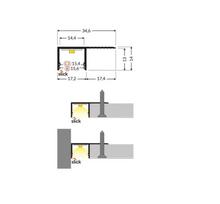 LED juostos profilis PLANE14 SIDE Baltas 2m