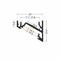 LED juostos profilis CORNER14 3m Baltas