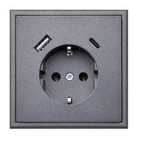 Kištukinis lizdas MODERN USB A+C 25W Juodas