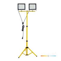 LED prožektorius TIGRA 2x100W su stovu Geltonas/Juodas
